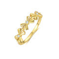 wholesale S925 Sterling Silver Rhinestone Bowknot Ring For Women, Elegant And Versatile, Cross-border Wholesale-0-0