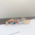 wholesale S925 Sterling Silver Cross-Border Ethnic Style Rainbow Color Row of Zircon Rings for Women, Trendy and Unique Silver Ring Wholesale-0-0