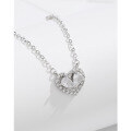 wholesale 925 Sterling Silver Zircon Heart Necklace for Women, Summer Luxury Small Design High-End Collarbone Chain, Gift-0-3