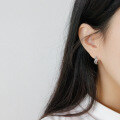 wholesale S925 Sterling Silver AE1266 Korean-style Minimalist Retro Chain Ear Clasp, Unique Niche Silver Earrings-0-3
