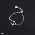wholesale S925 Silver Zodiac Sign Ring for Women, Korean Style Fashionable Diamond-Encrusted Elegant Beaded Index Finger Ring J4963-0-13