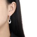 wholesale S925 Sterling Silver 789 Irregular Hollow Earrings for Women with Textured Feel, Small and Minimalist, Original and Unique, Simple and Elegant Silver Earrings-0-2