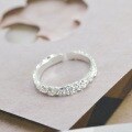 wholesale 925 Sterling Silver Stone Texture Couple Ring for Women, Plain Silver Minimalist Irregular Niche Design Sense Student Matching Ring for Men with Open End-0-3