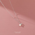 wholesale S925 Sterling Silver Cherry Freshwater Pearl Necklace, a minimalist and niche design with a luxurious feel, pearl collarbone chain for wholesale-0-5
