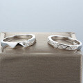 Sterling Silver 1 Carat Moissanite Couple's Ring Proposal Birthday Gift-0-1