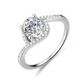 S925 Silver Moissanite Ring 1ct Four-Prong Classic Wholesale-0-3