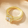 Sterling Silver 1-Carat Square Moissanite-Style Engagement Ring with Luxury Design-0-1