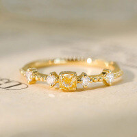 wholesale S925 Sterling Silver All-Over Red Elk French-Style Light Luxury Personality Ring-BZ0693-Gold US size 7