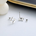 wholesale S925 Sterling Silver Geometric Rotating Stud Earrings New Trendy Summer Petite Design Stylish Elegant Earrings-0-1
