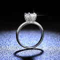 Sterling Silver Moissanite Maple Leaf Six-Prong 1ct Ring for Women, Live Stream Collaboration-0-1