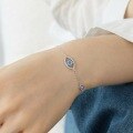wholesale S925 Sterling Silver Cross-Border Ins Style Blue Eye Disc Blue Zircon Design Women's High-End Sense Versatile Bracelet-0-1