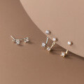 wholesale S925 Silver Summer Korean Style Single Diamond Earring Simple and Elegant Two-Way Wear Earring M02729-0-2