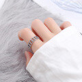 wholesale S925 Sterling Silver Twist Knot Hip-Hop Punk Trendy Ins Style Retro Hong Kong Street Open Ring-0-0