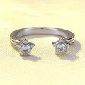 wholesale S925 Silver Star Open Adjustable Ring for Women, Minimalist and Versatile, New Euro-American Cross-Border Best Seller-0-2