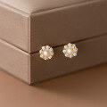 wholesale S925 silver small and simple round pearl series women's stud earrings elegant temperament earrings G8027-0-0