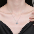 S925 Sterling Silver Moissanite Snowflake Christmas Tree Pendant Necklace, 1 Carat-0-2