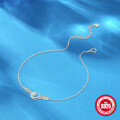 wholesale S925 Sterling Silver with Diamond Accents and Opal Crescent Moon Adjustable Ankle Chain-0-2