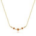 wholesale 925 Silver Japanese New Simple Geometric Orange Garnet Necklace Vintage Elegant Collarbone Chain Factory Wholesale-0-5