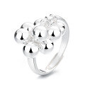 wholesale S925 Sterling Silver Creative Minimalist Handmade Swinging Bubble Sphere Ring, Trendy European and American Design, Ins Style-0-4