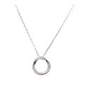 wholesale Fine Silver Maker S999 Moebius Loop Circle Necklace for Women Ins Minimalist High-end Elegant Korean Style Flash Diamond Collarbone-0-4