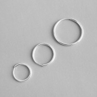 wholesale S925 Sterling Silver EB008 Korean Style Round Ear Hoop Ins CHIC Trend Minimalist Elegant Circle Earrings for Women-Silver 13MM 925 silver