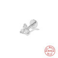 wholesale S925 Sterling Silver Flat Head Threaded Cartilage Ear Piercing, INS Hot-Selling Three Diamond Accents-0-4