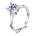 wholesale PT950 plated S925 silver 1-carat moissanite ring for women with letter design,,,,-0-4