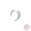 wholesale S925 Sterling Silver Creative Polished Horn Single Ear Stud, Trendy Cross-border INS Earring-0-4