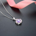 wholesale S925 Silver Rhinestone Floral Pendant Necklace, Korean Style Creative Design Choker for Women-0-2