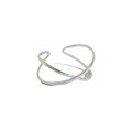 wholesale S925 Sterling Silver X-Cross Openwork Smooth 3D Open Ring Korean Style Jewelry-0-4