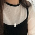 wholesale S925 Sterling Silver Korean Style Dough Pendant Necklace for Women, Small Batch Design, Luxury Minimalist Collarbone Chain with a Premium Feel-0-0