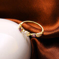 wholesale Sterling Silver Gold Plated*Spring Japanese Light Luxury Niche Amethyst Mother-of-Pearl Ring for Women Exquisite-0-2