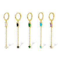 wholesale Metal material European and American cross-border hot-selling delicate water drop earrings minimalist high-end style ear studs wholesale-Gold and White