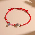 wholesale Pure silver handmade woven smile red rope bracelet for birth year,-0-0
