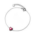 wholesale S925 Sterling Silver Heart Red Diamond Bracelet for Women, Korean Style Ins Minimalist Luxury Small Red Heart Jewelry S6360-0-4
