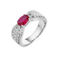 wholesale S925 Sterling Silver Ring for Women with Ruby, Zircon, High Carbon Diamond, Synthetic Ruby, Live Streaming Same Style, Niche-0-4