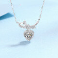 wholesale 925 Sterling Silver Heart-Shaped Moissanite Necklace for Women, Fully Diamond-Cut Bow Love Pendant Luxury Collarbone Chain Live Broadcast Drop Shipping-0-0