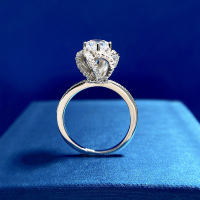 wholesale Metal material first, Mu Jing Jewelry New 1 Carat Rose Bouquet Ring for Women Classic Simple and Fashionable Ring-R595 Bouquet Ring Size 8