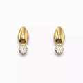 Sterling Silver Diamond Accent Smooth Teardrop Stud Earrings-0-7