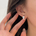 wholesale S925 Sterling Silver C-Shaped Oval Stud Earrings Women New Arrival Popular Niche Design Earrings-0-0