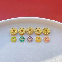wholesale 925 Sterling Silver Ancient Method Silver Gold-Plated Accessories Enamel Five Emperor Coins Peace Knot Kangxi Qianlong Beads DIY Handmade Braided Cord-925 silver colored five emperors coins Jiaqing