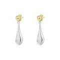 wholesale S925 Sterling Silver Mirror Surface Teardrop Earrings, Women's French Style, Versatile Two-Way Wear-0-4