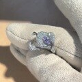 wholesale S925 Sterling Silver Fairy Purple Calla Lily Diamond Ring Floral Flower Ring, Niche Design, Luxurious and High-End Feel-0-2