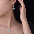 wholesale 925 Silver New 35ct Oval 9*11 Synthetic Paraiba Earrings Luxury High-end Earrings by Shipei Jewelry-0-2