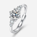 S925 Silver Classic Six-Prong Moissanite Ring for Women-0-2