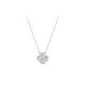 wholesale 999 Silver Maker's Four-Leaf Clover Ice Chip Pendant Necklace Women's Clavicle Chain Light Luxury Trendy Live Streaming Hit-0-4