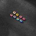 wholesale Metal material first: 925 ancient silver gold-plated enamel rainbow spacer bead gasket closed ring small loop DIY bracelet cord accessories-0-1