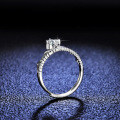 Silver Moissanite Princess Crown Ring for Live Streaming Supply-0-1