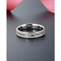 wholesale S925 Sterling Silver, Japanese and Korean Fashion Single Diamond Matte Ring for Women, Minimalist Design Men's Ring-0-1