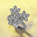 wholesale S925 full diamond three-flower ring for women, new design, European and American French style, fashionable and versatile, best-selling-0-2